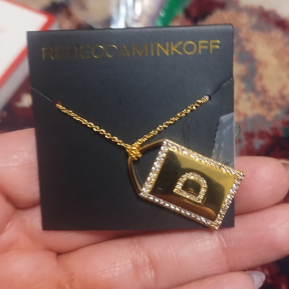 Rebecca Minkoff Gold pendant D initial necklace NEW - Picture 4 of 5